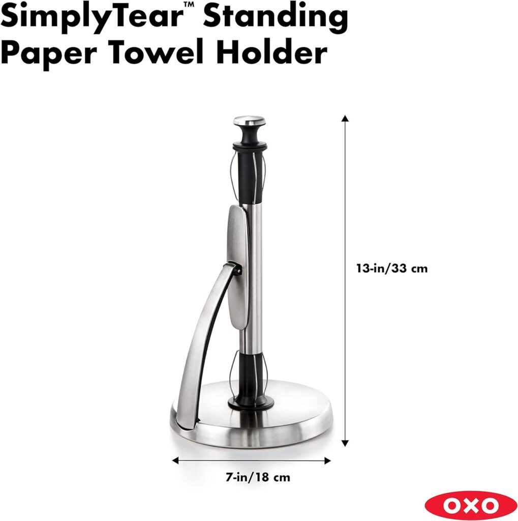 OXO Good Grips SimplyTear Paper Towel Holder - Stainless Steel (Silver  Black)