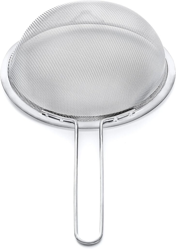 Proto Future Strainer Set Fine Mesh – Premium 304 Stainless Steel (18/8) – 3.3″, 5.5″ and 8″ Sturdy Kitchen Strainers (Gold)