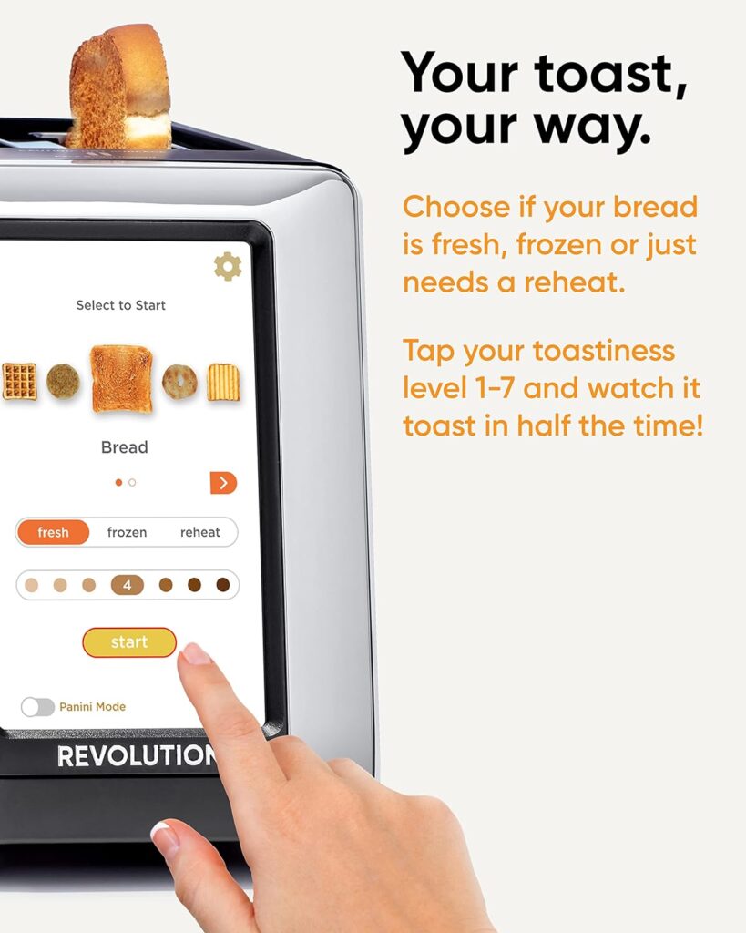 Revolution R180B High-Speed Touchscreen Toaster, 2-Slice Smart Toaster with Patented InstaGLO Technology  Panini Mode