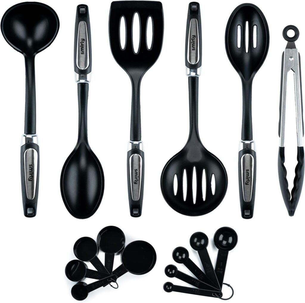 Smirly Silicone Kitchen Utensils Set with Holder: Silicone Cooking Utensils Set for Nonstick Cookware, Kitchen Tools Set, Silicone Utensils for Cooking Set (37 Piece Set)